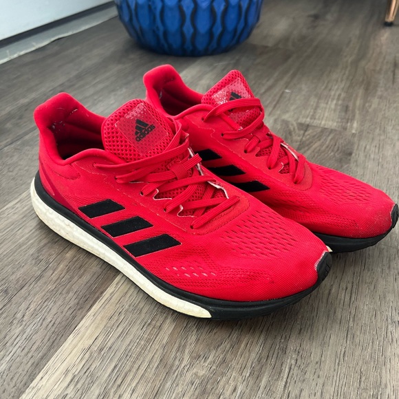 adidas Shoes - Adidas Scarlet and Black Athletic Sneakers